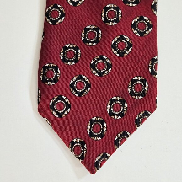Unbranded Handmade Silk Tie France Geometric Boho Office Preppy W3.5" L59.5" - Picture 7 of 16